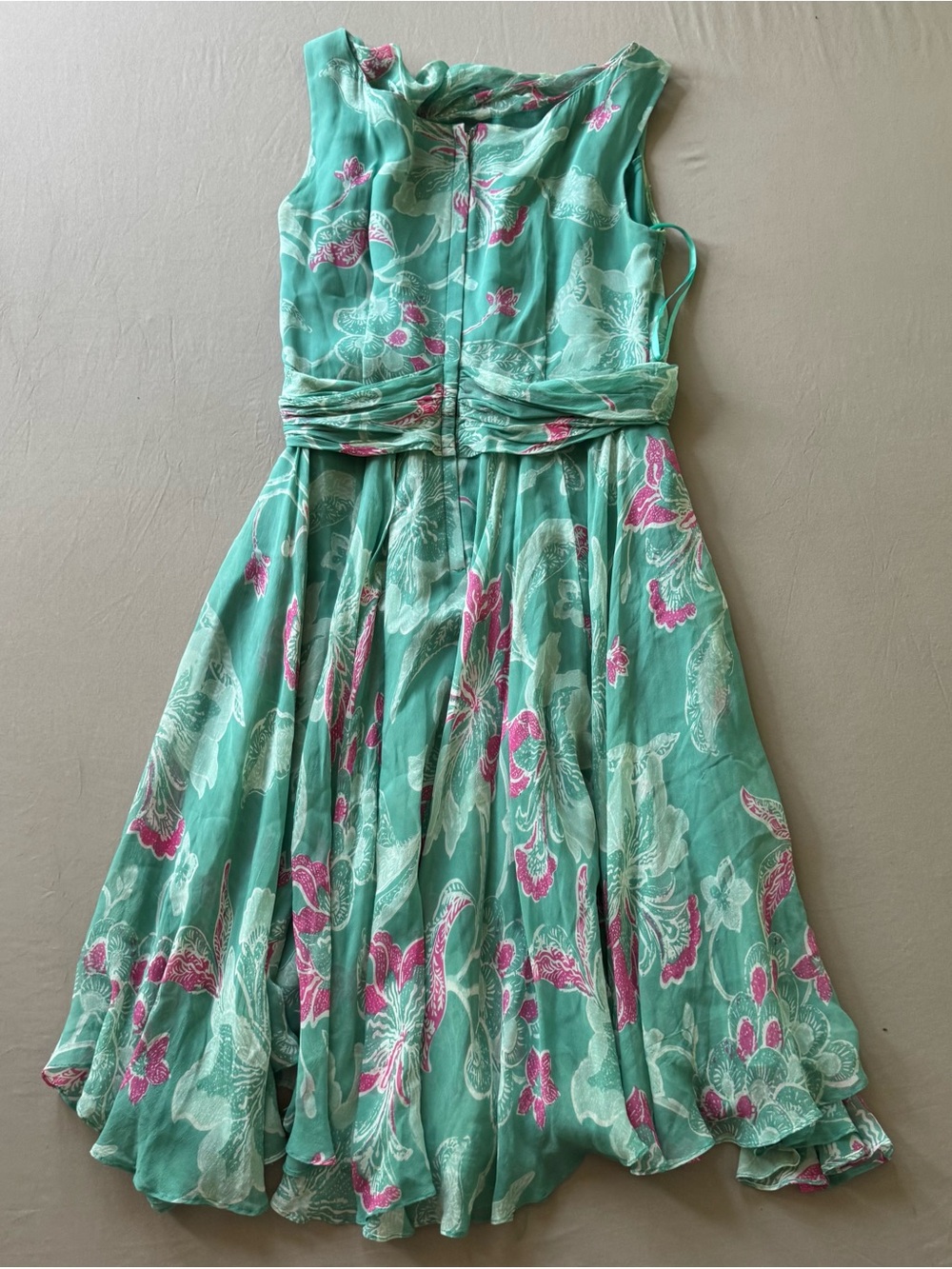 Anthropologie Odille Sleeveless Silk Hibiscus Summer Dress - Picture 2 of 7